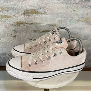 Converse Chuck Taylor All Star Shoes Womens Size 8 Pink Velvet Low Top Sneakers